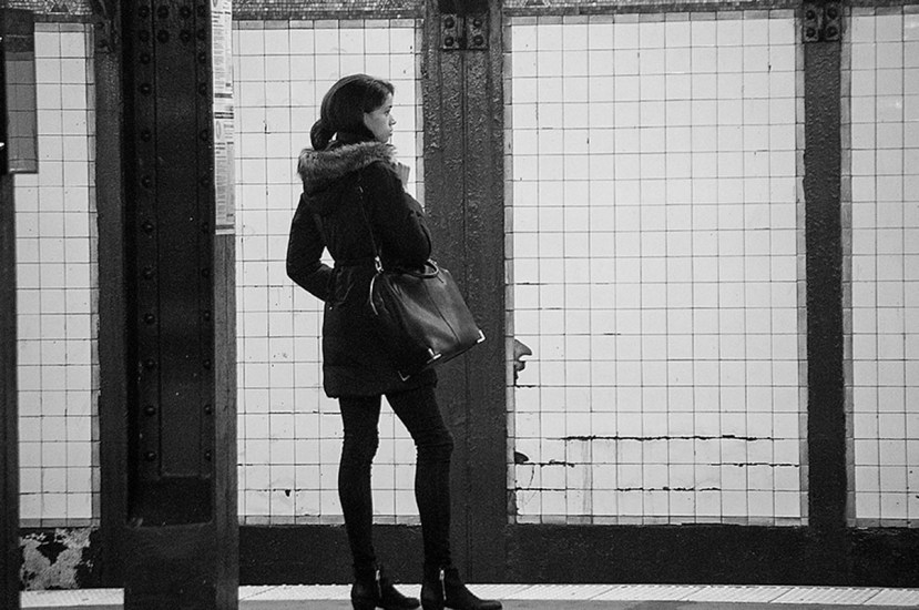 Subway womanDSC_5183bw