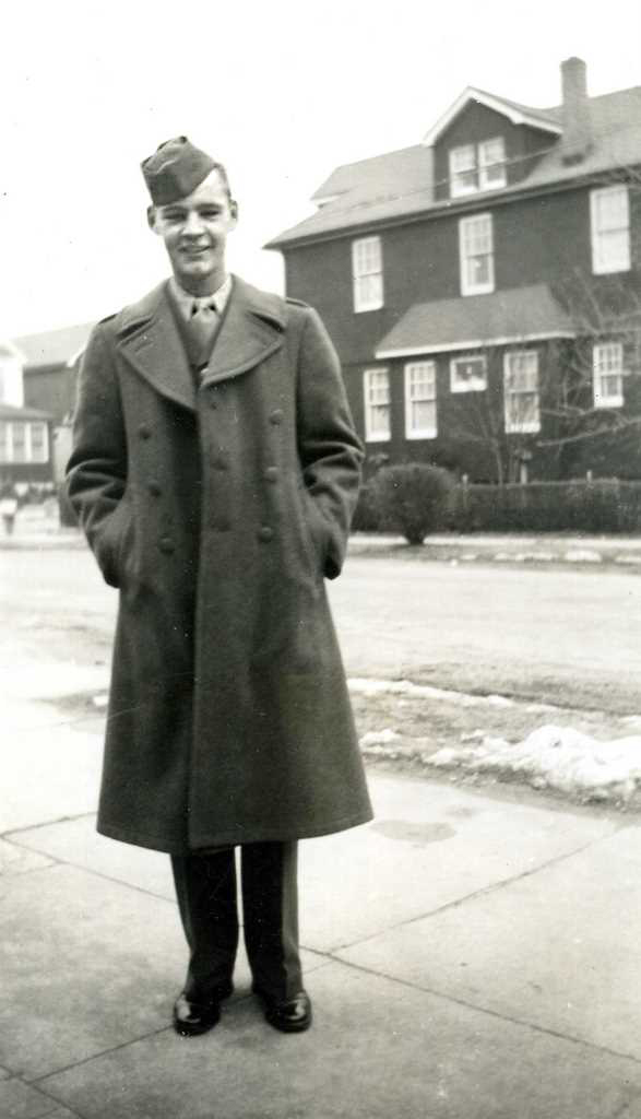 Robert A. Bender - Army Photo in Long edited Coat