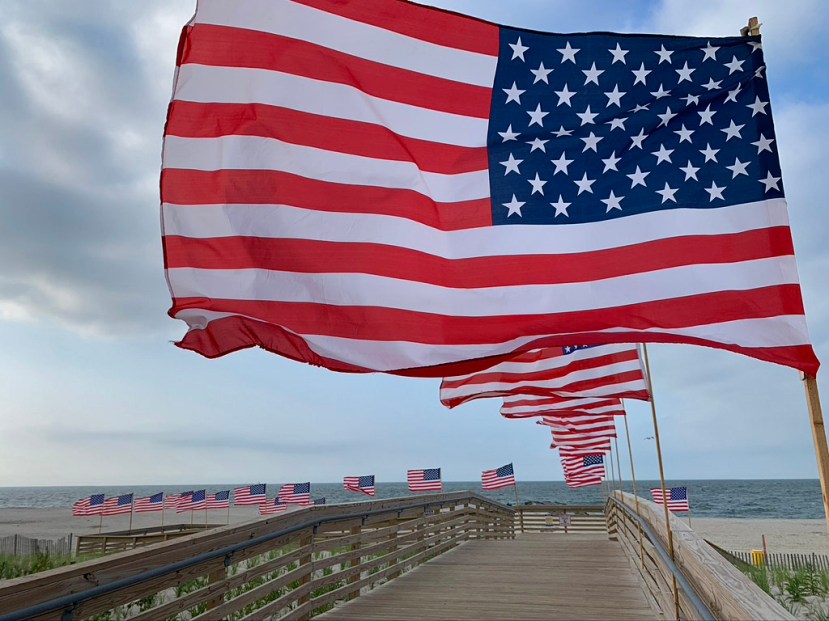 Flags over dunes