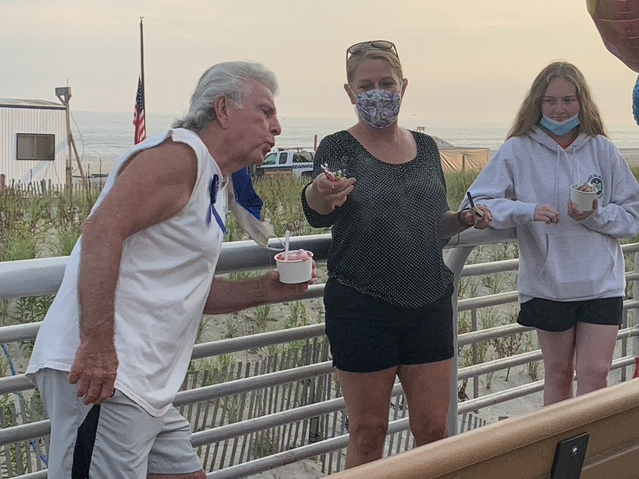 Lee blows out candles